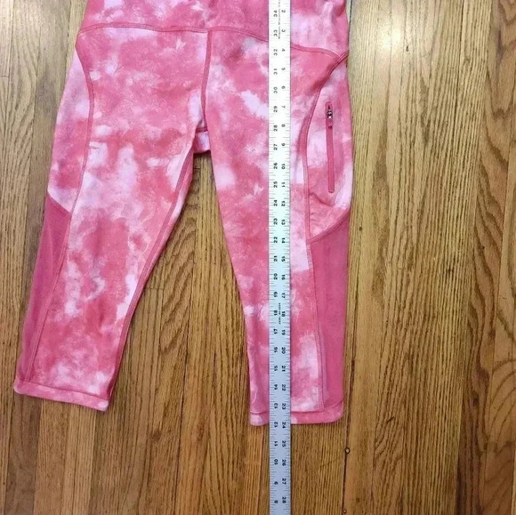 Lululemon Sun Runner Cropped Leggings Tidal Trip Boom Juice Pink WM Size 6 - Picture 4 of 7